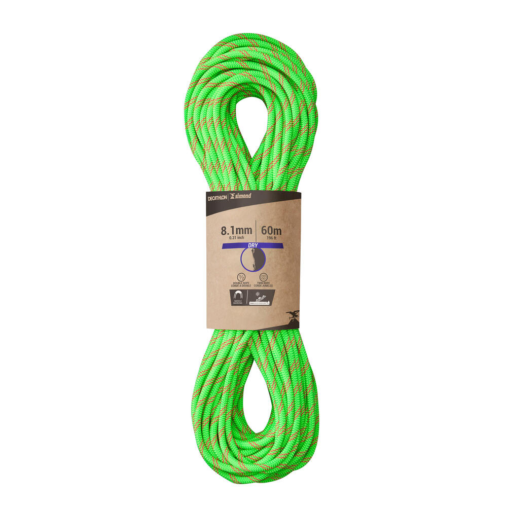 SIMOND RAPPEL 8.1 MM x 60 M Verte