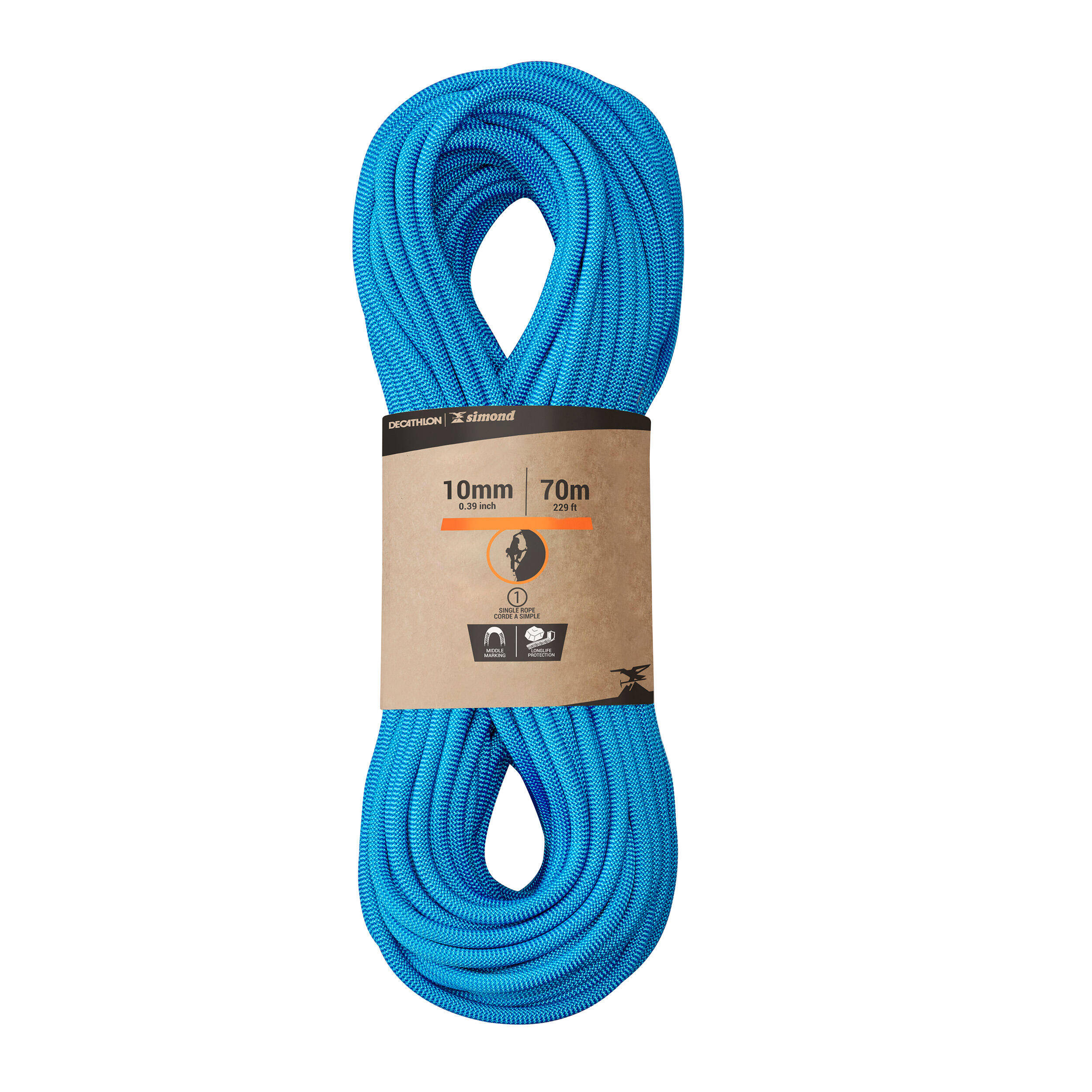 Climbing Rope 10 mm x 70 m - Rock+ Blue -  1