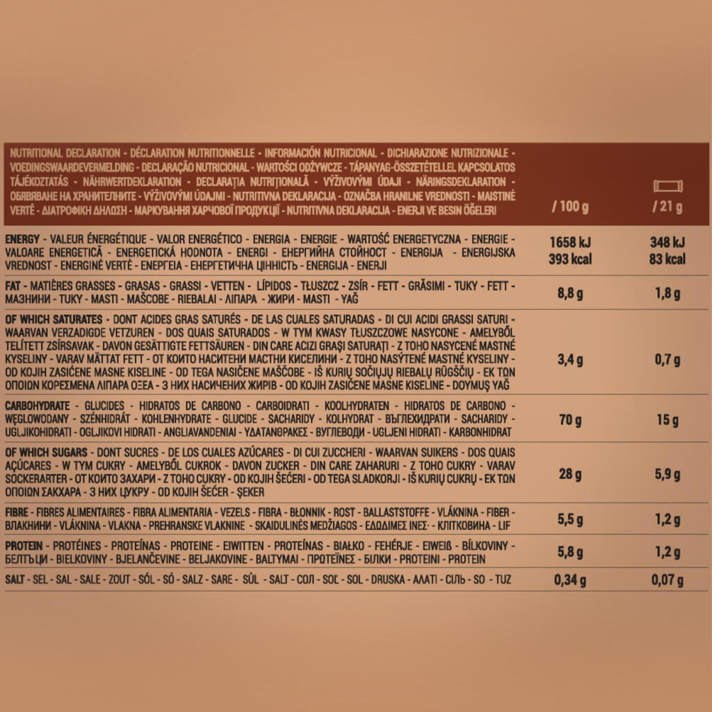 Graudaugu batoniņš ar šokolādi “Clak”, Ecosize iepakojums, 10x21 g