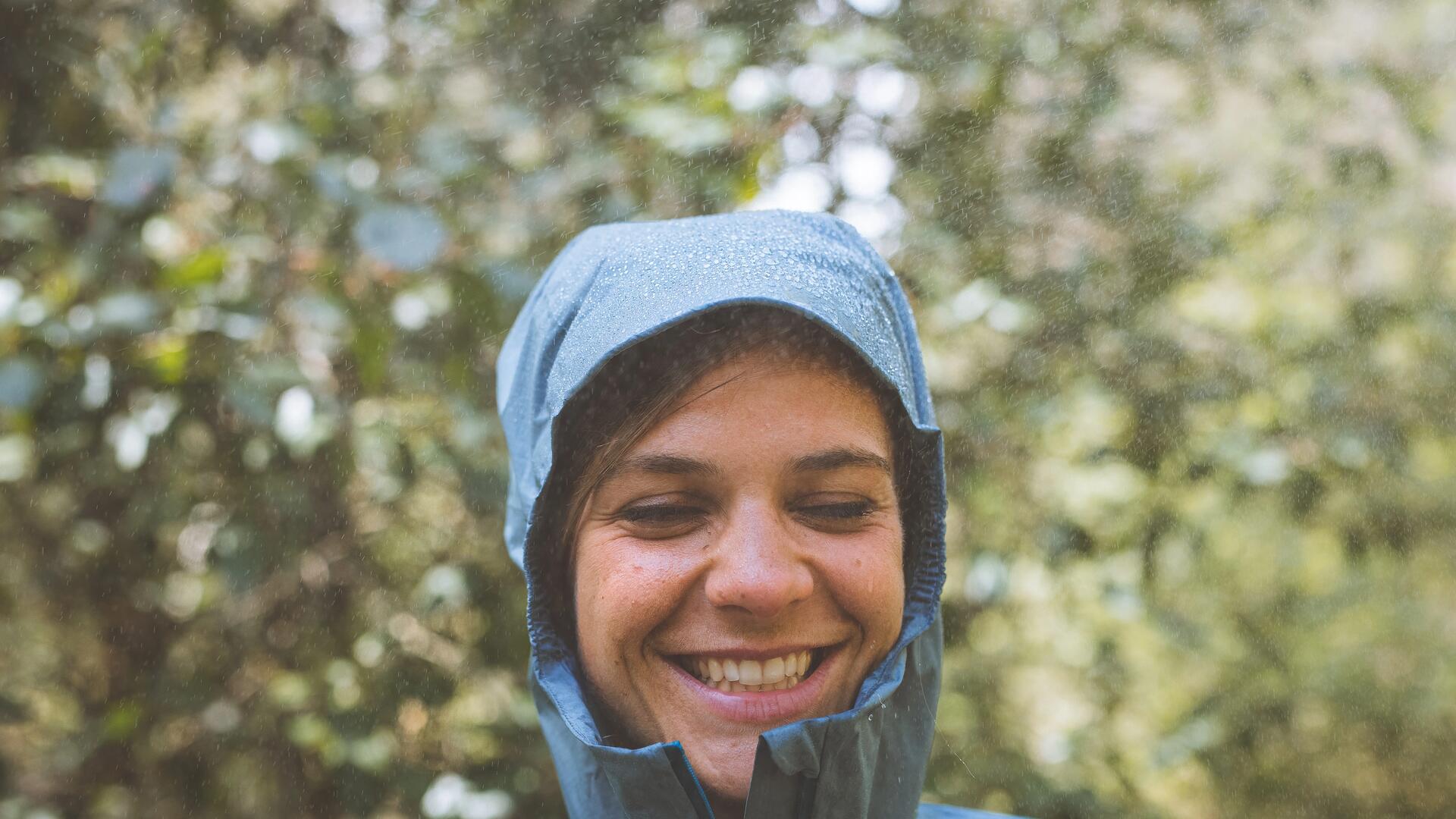 woman wearing a waterproof jacket