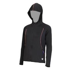 女款防曬連帽長袖上衣Arena(DECATHLON獨家限定) - 黑色