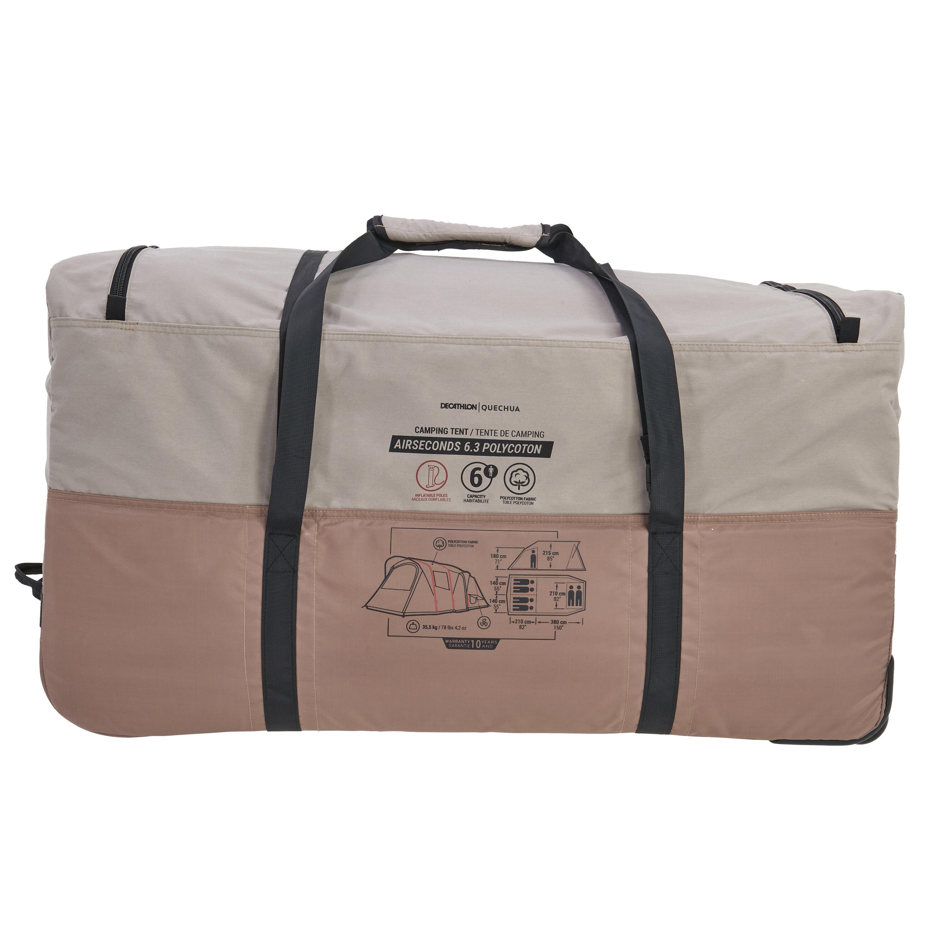 Inflatable camping tent - AirSeconds 6.3 Polycotton - 6 Person - 3 Bedrooms 51/71