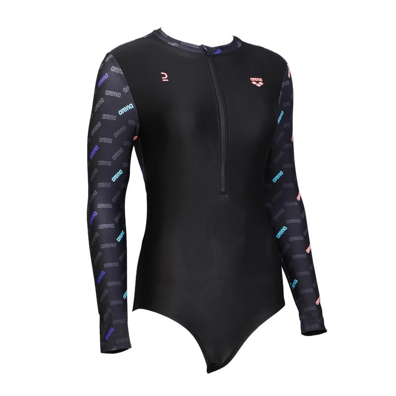Arena Long-Sleeve 1-Piece Swimsuit with front zip (Decathlon Exclusive) - Black