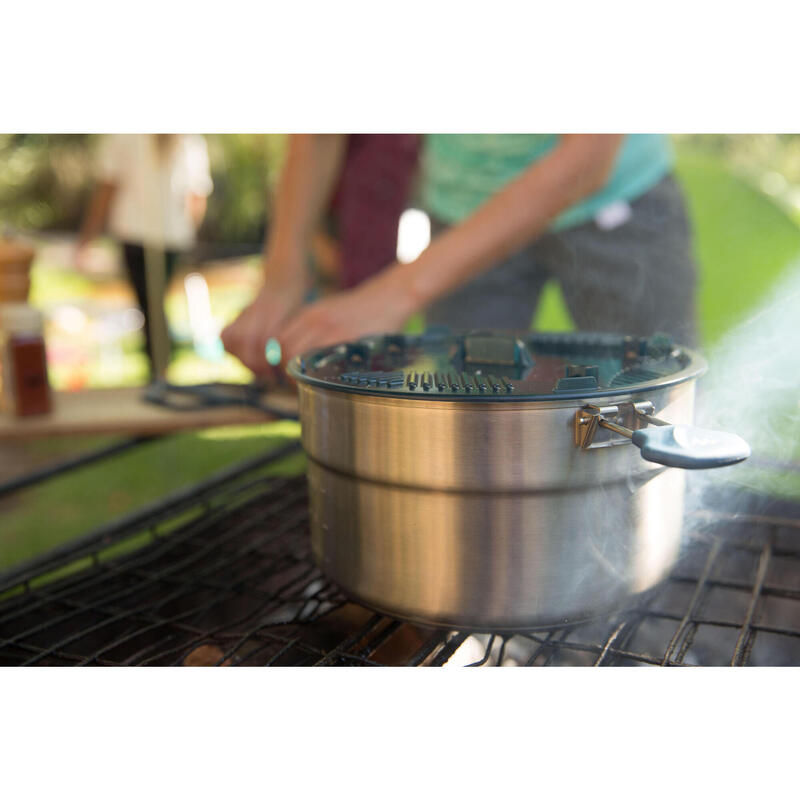 Set de gătit camping 500 inox + înveliș anti-adeziv 2 persoane 2,1L