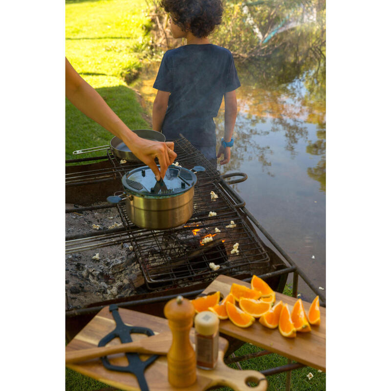Set de gătit camping 500 inox + înveliș anti-adeziv 2 persoane 2,1L