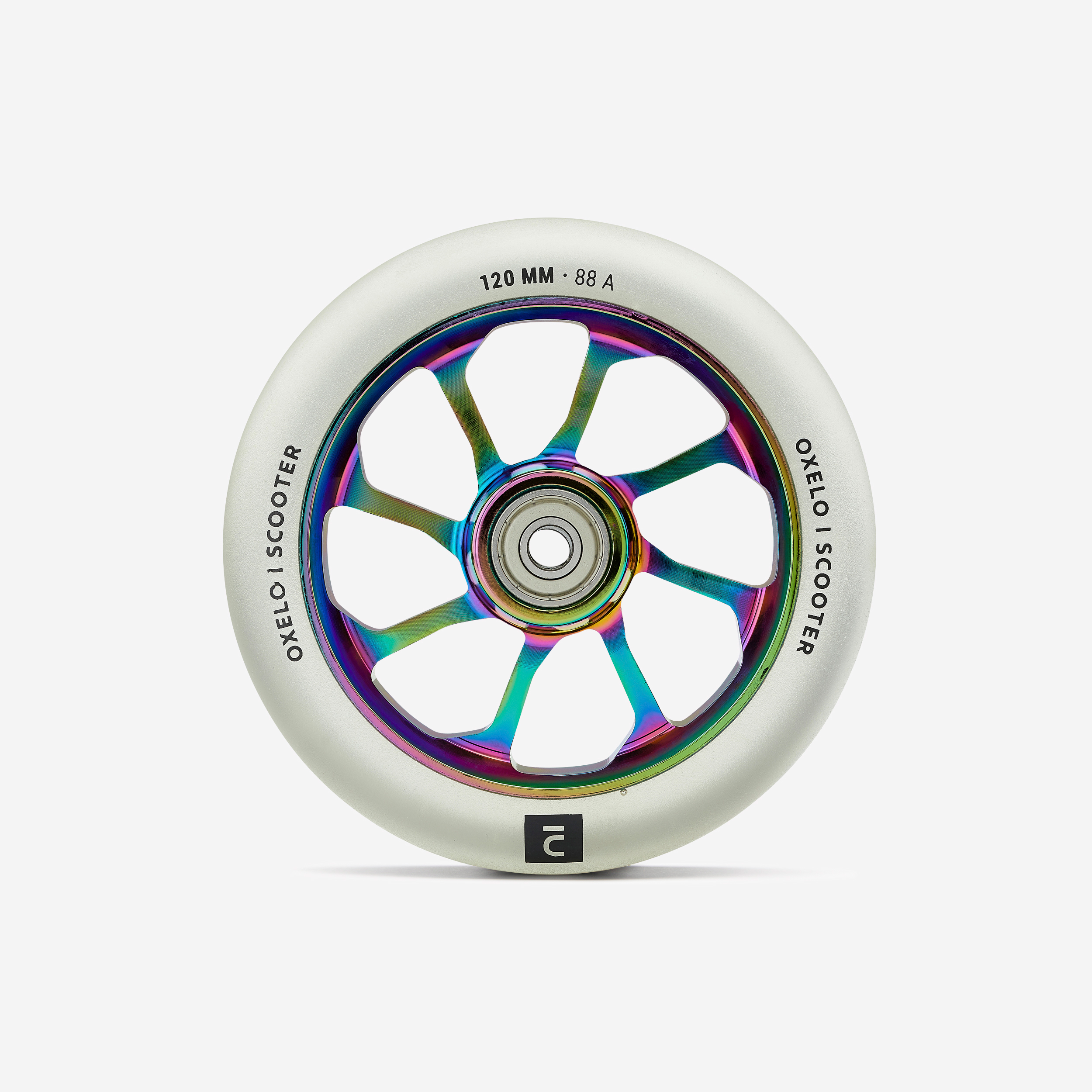 Roue trottinette freestyle core alu neochrome pu transparent 120 mm - Trottinettes - Oxelo- Clubs - Entreprises - Collectivités - Associations