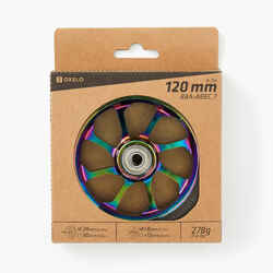 120 mm Alu Core PU Freestyle Scooter Wheel - Neochrome/Transparent