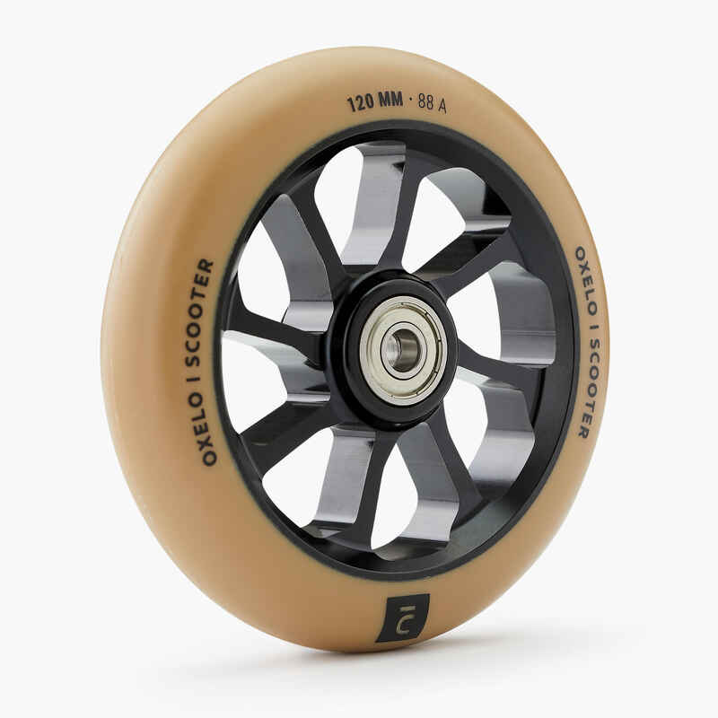 120 mm Alu Core PU Freestyle Scooter Wheel Black/Sand Decathlon