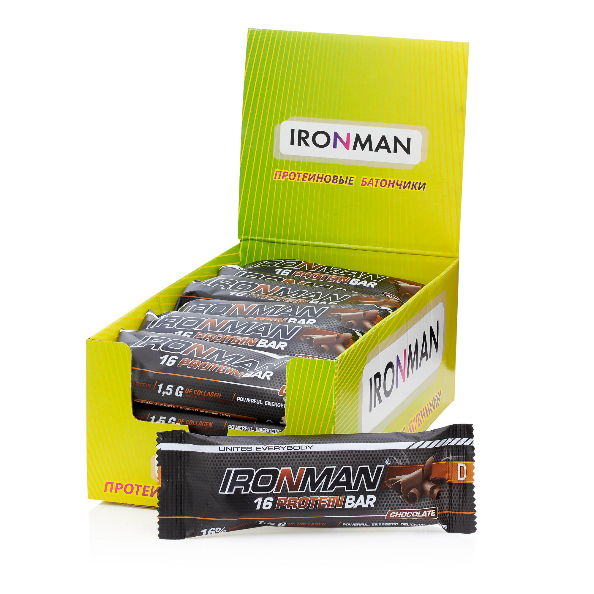 Протеиновый батончик 16%, шоколад IRONMAN