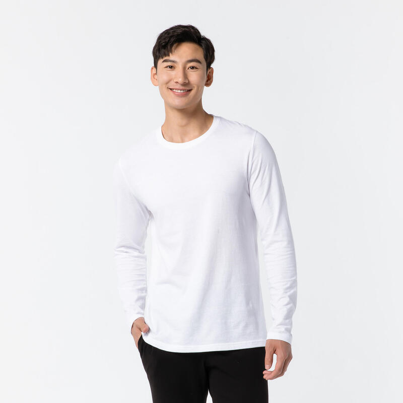 Men's Long-Sleeved T-Shirt 100 - White