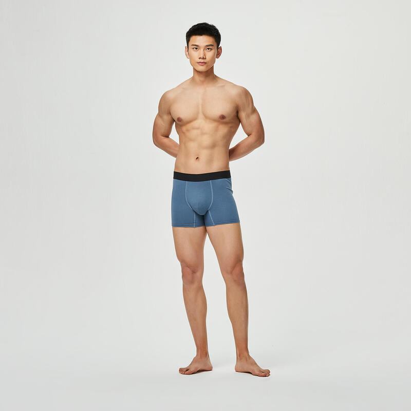Men's Stretch Cotton Fitness Boxer Shorts - Blue