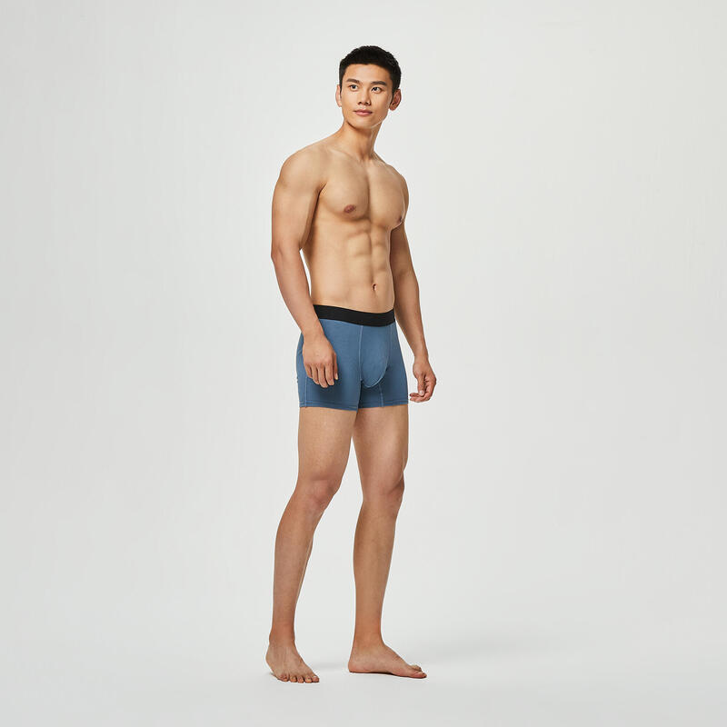 Men's Stretch Cotton Fitness Boxer Shorts - Blue