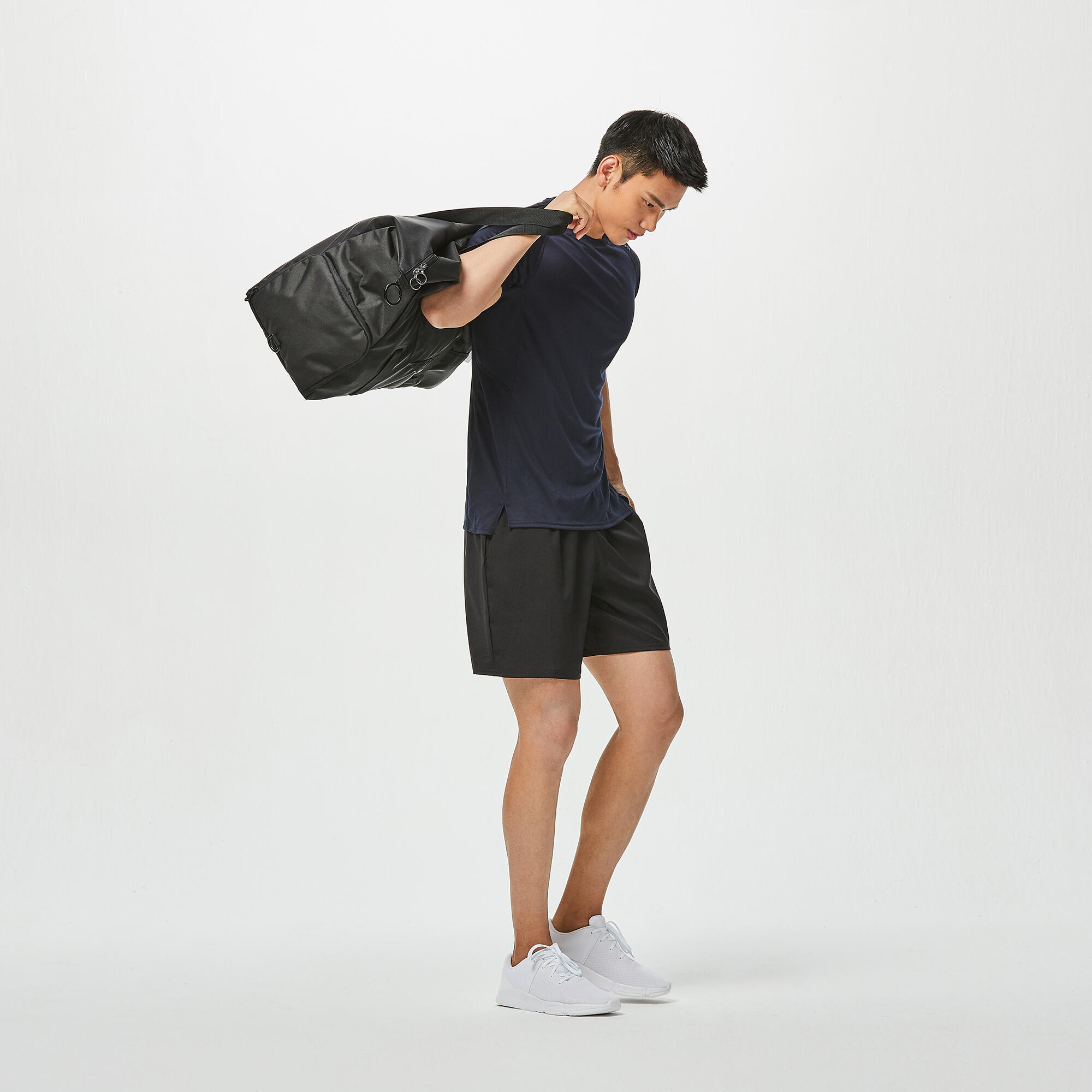Short fitness pantalón corto chándal Hombre Domyos FST 100 negro 5/6