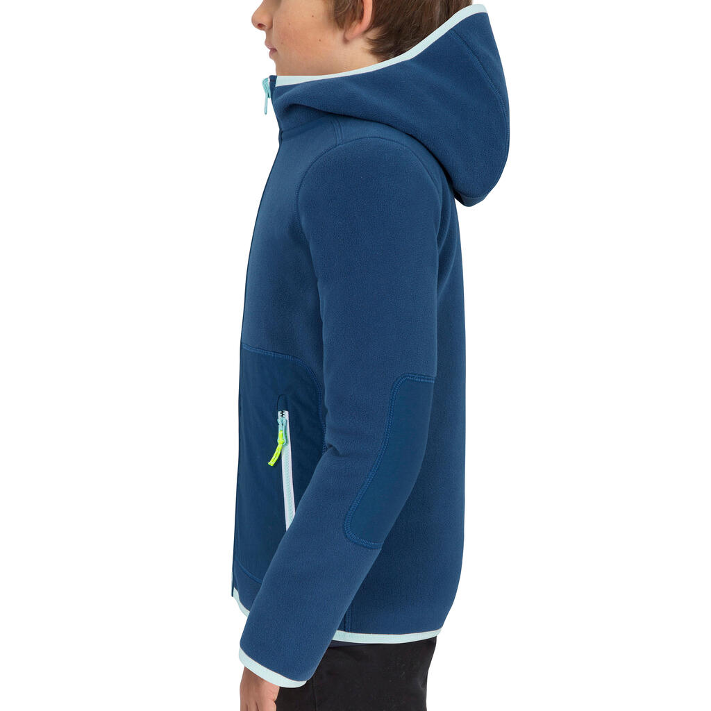 Kids' warm reversible sailing fleece 500 - Blue ocean navy