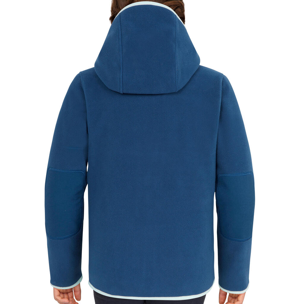 Kids' warm reversible sailing fleece 500 - Blue ocean navy