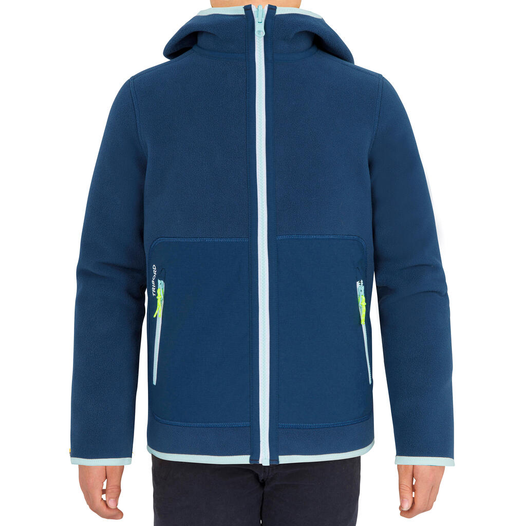 Fleecejacke Segeln Kinder Sailing 500 warm wendbar marineblau