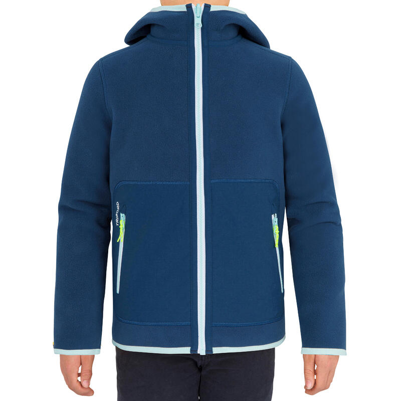 Veste polaire chaude réversible enfant Sailing 500 bleu océan marine