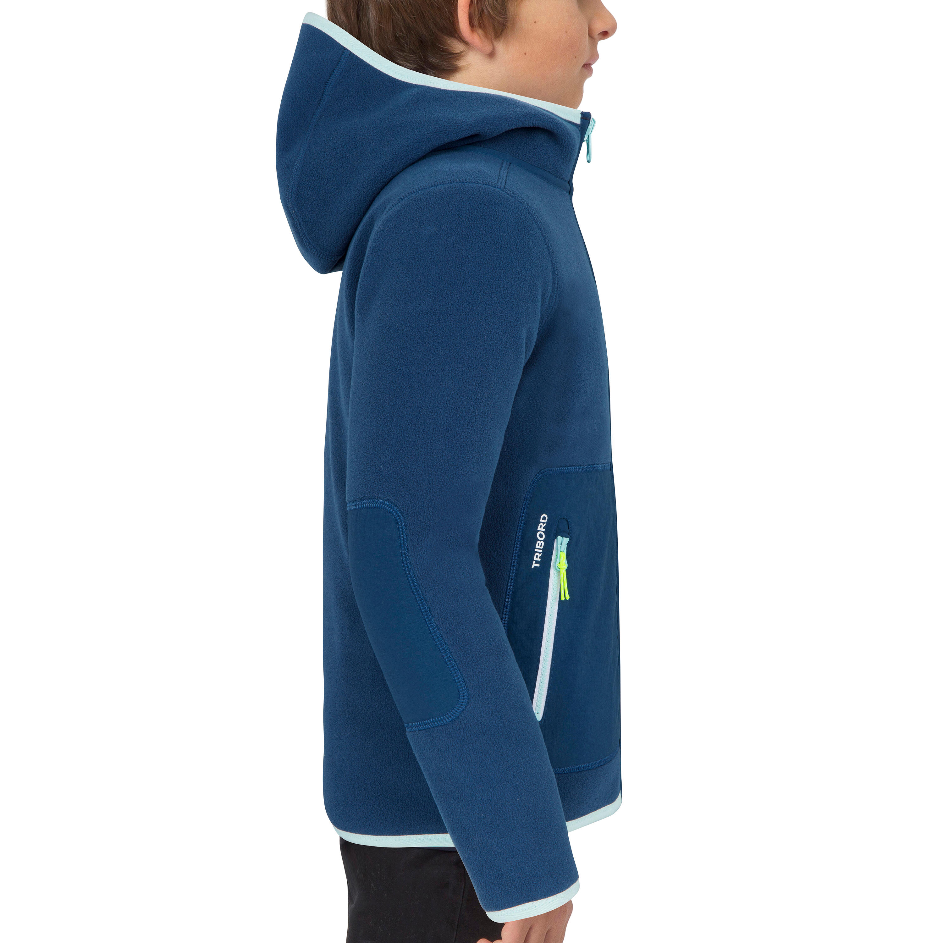 Kids' warm reversible sailing fleece 500 - Blue ocean navy 15/24