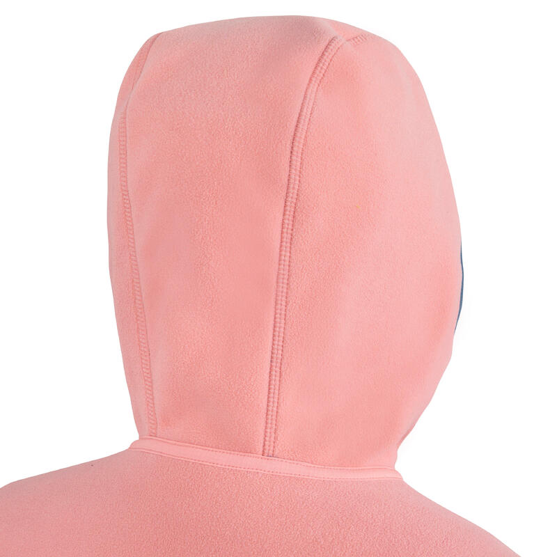 Kids' warm reversible sailing fleece 500 - Blue/light pink