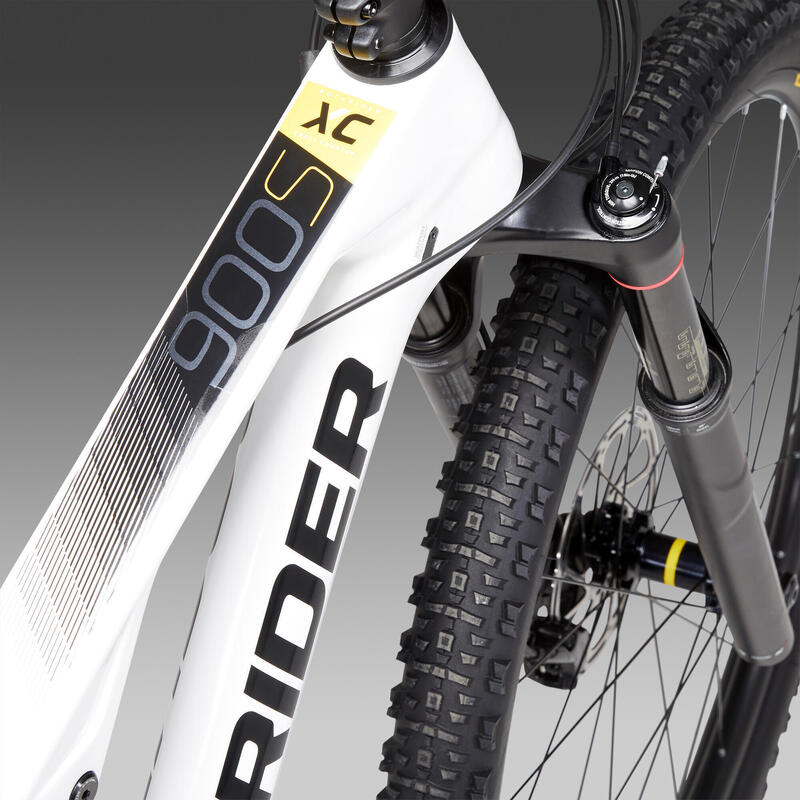 Bicicleta de montaña 29'' doble suspensión carbono Rockrider XC 900 S blanco