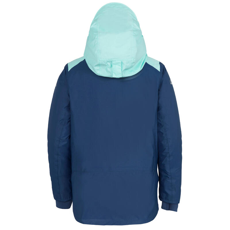 Segeljacke Kinder 100 winter warm wasserdicht blau/mintgrün