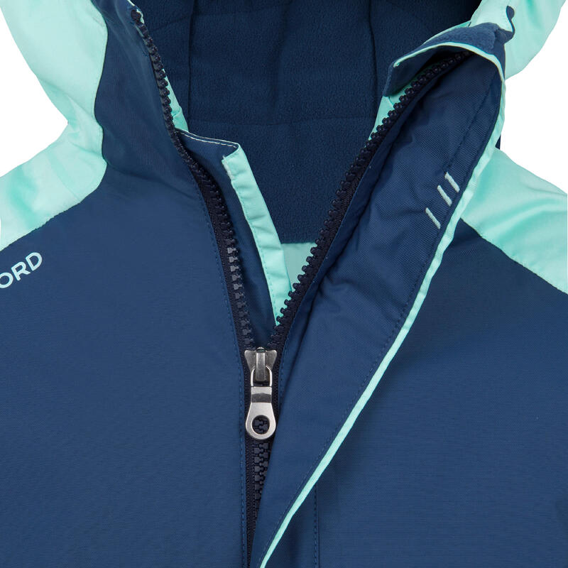 Segeljacke Kinder 100 winter warm wasserdicht blau/mintgrün