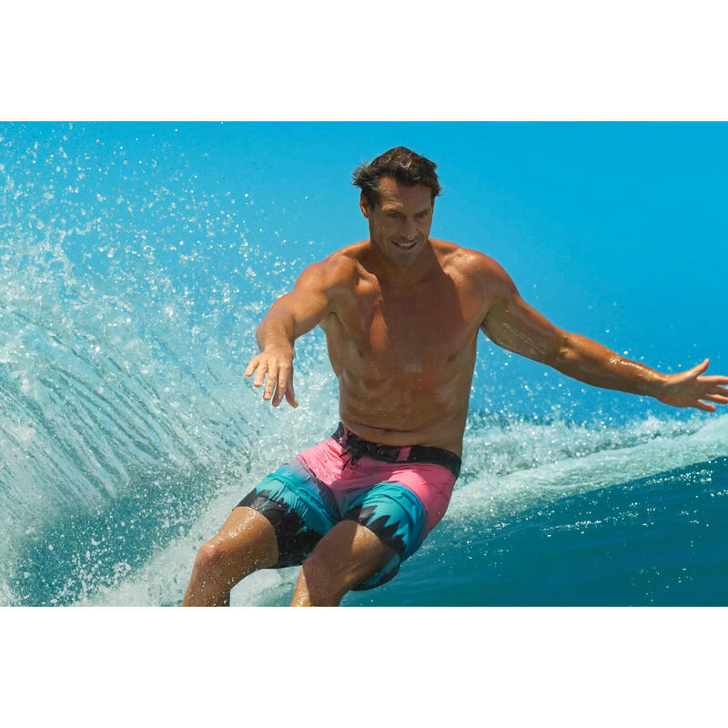 Boardshorts Long 900 Surfen Grungy Pink