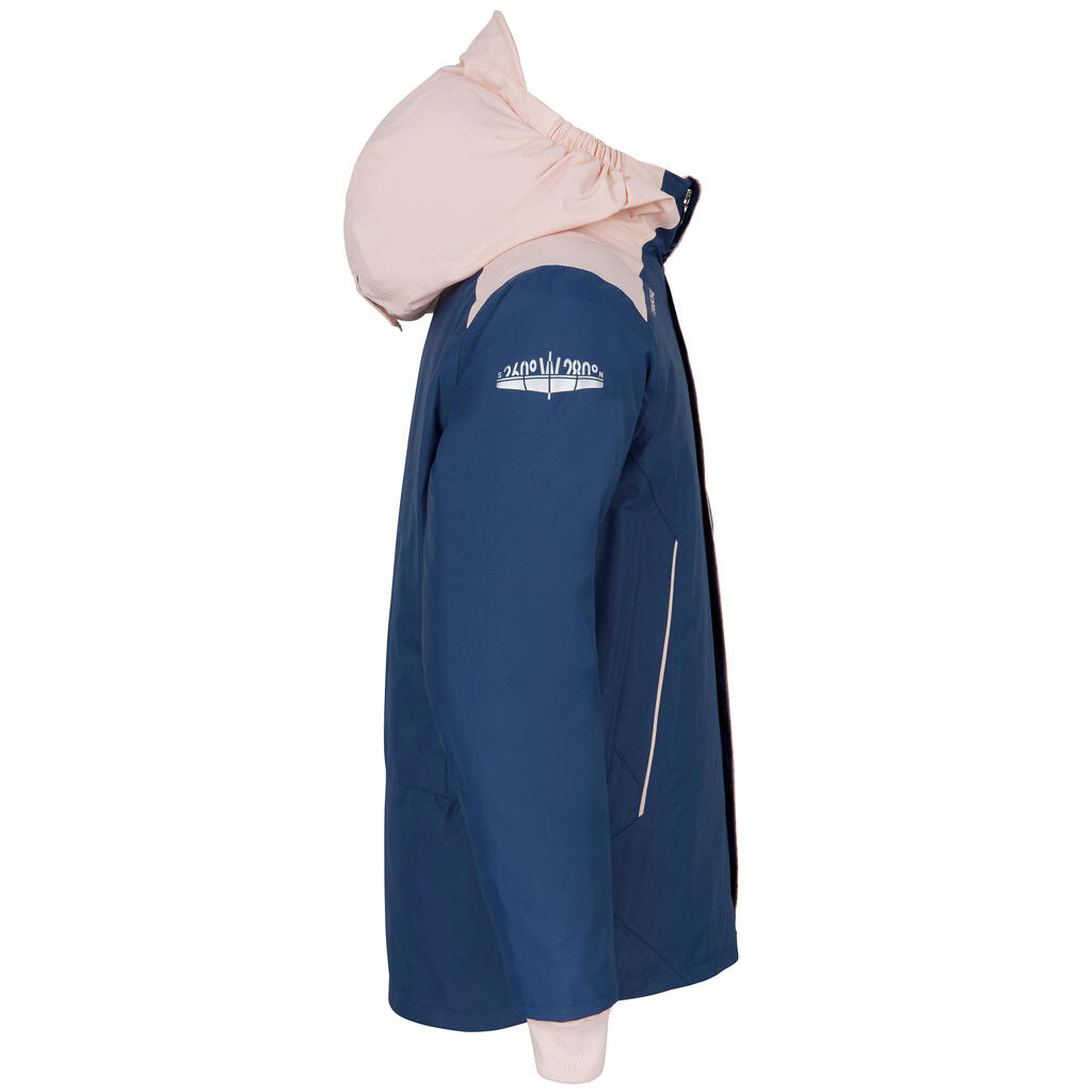 Kids sailing jacket warm and waterproof Sailing 100 blue pink