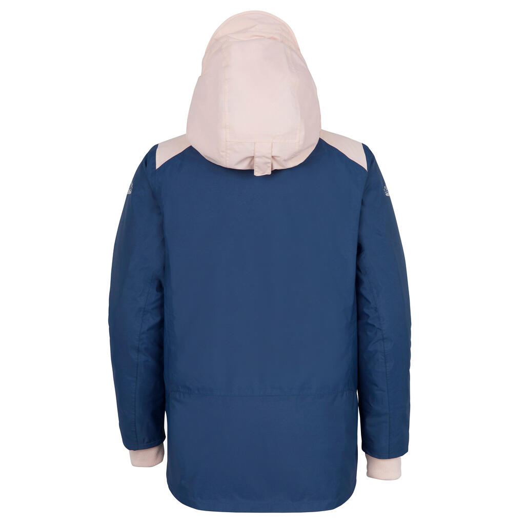 Kids sailing jacket warm and waterproof Sailing 100 blue pink