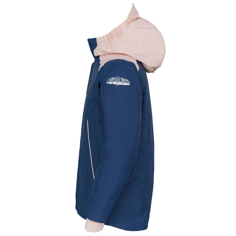 Dětská bunda na loď Sailing 100 hřejivá nepromokavá modro-růžová