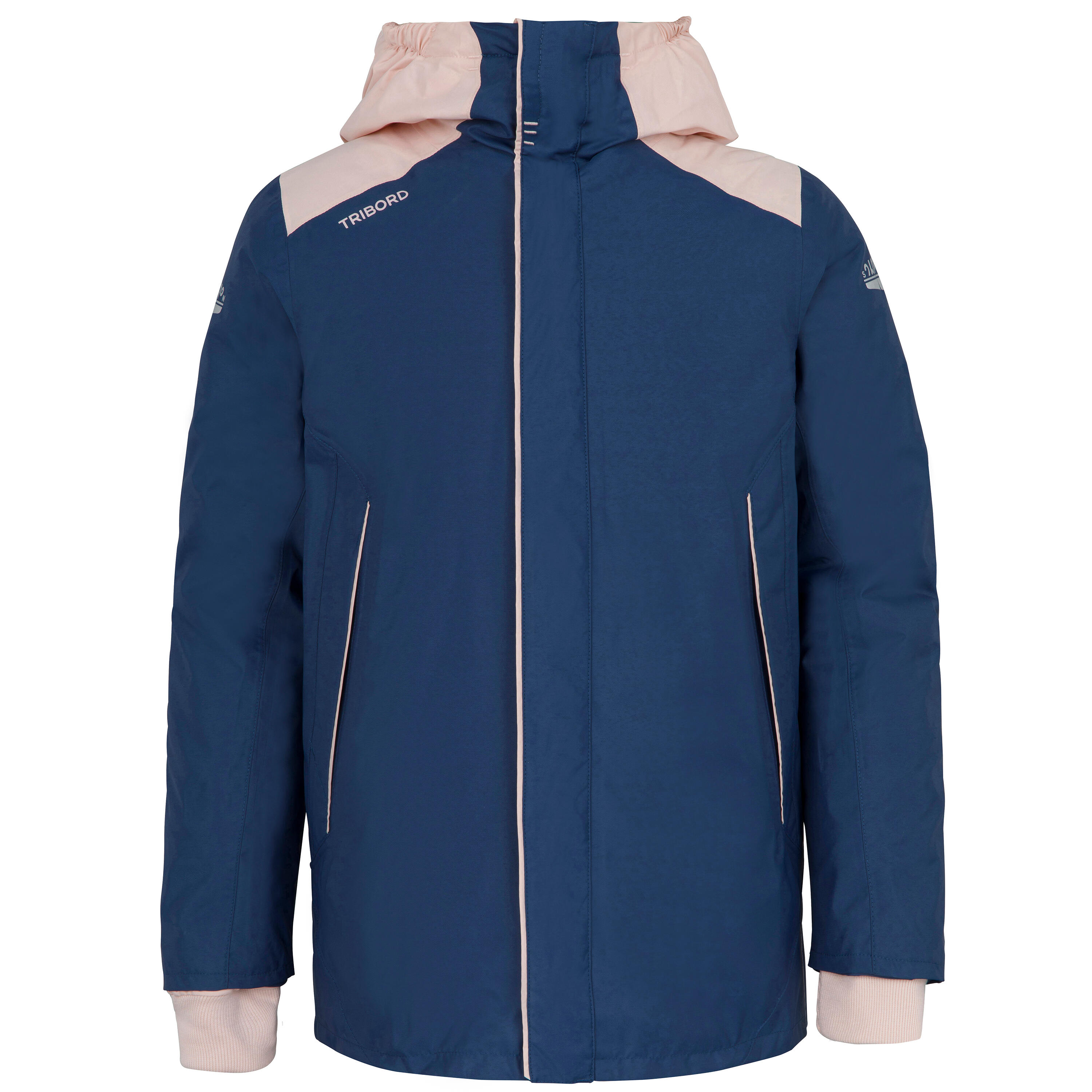 Kids sailing jacket warm and waterproof Sailing 100 blue pink 2/12