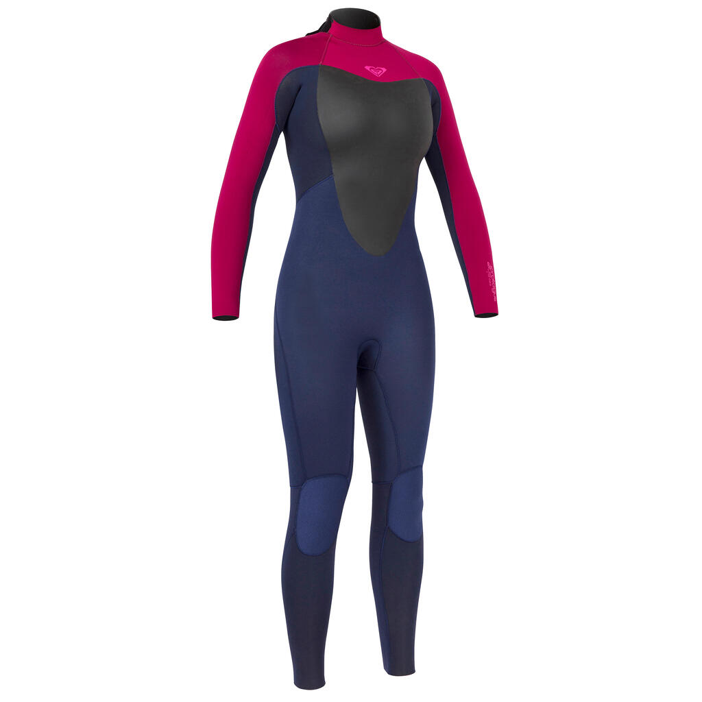 Neoprenanzug Surfen Roxy 4/3 mm Damen blau/dunkelrot