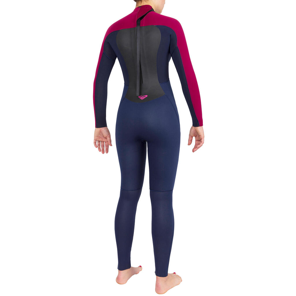 Women’s Surfing Wetsuit Roxy Prologue 4/3 mm - Dark blue/Burgundy