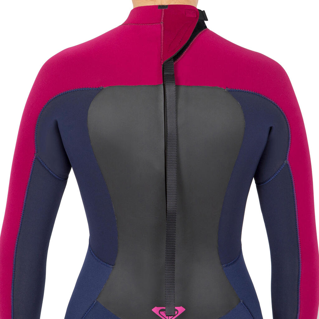 Women’s Surfing Wetsuit Roxy Prologue 4/3 mm - Dark blue/Burgundy