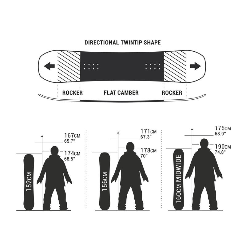 Erkek All Mountain/Freestyle Snowboard - SNB 100