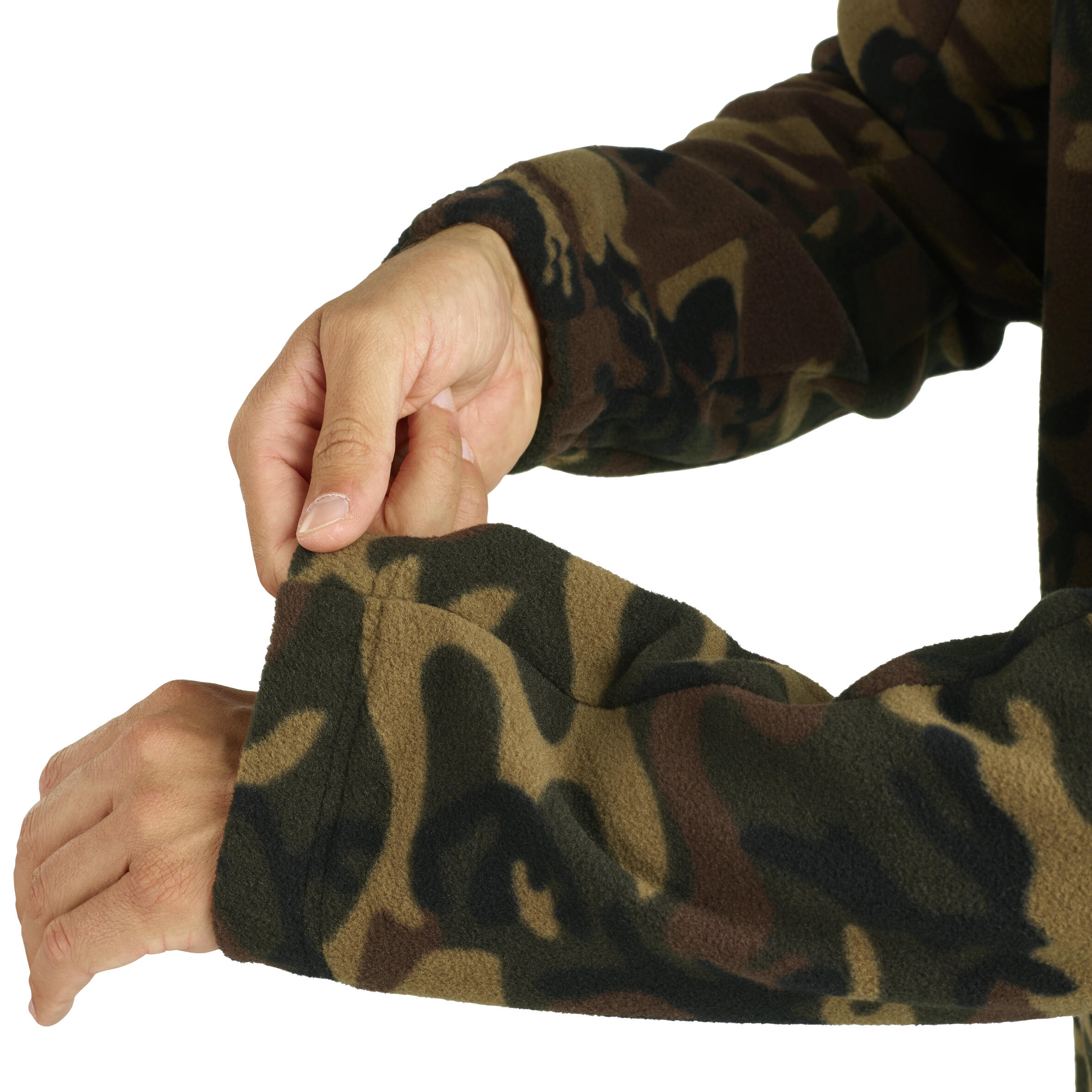 Forro Polar Solognac 500 Hombre Térmico Camuflaje verde militar 7/8