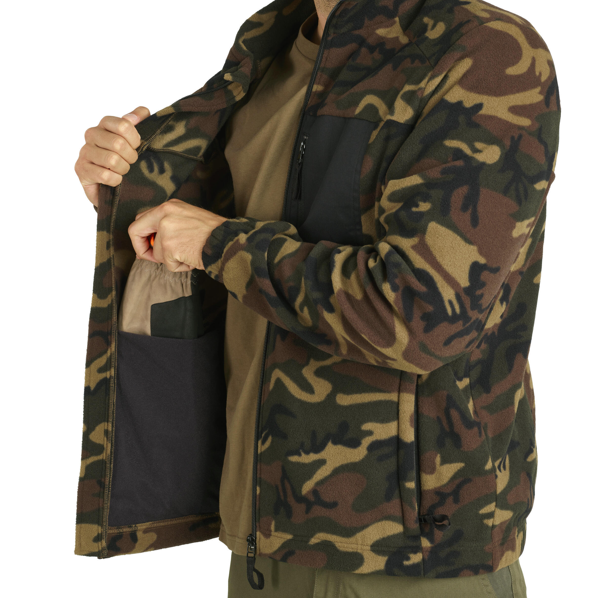 Forro Polar Solognac 500 Hombre Térmico Camuflaje verde militar 5/8