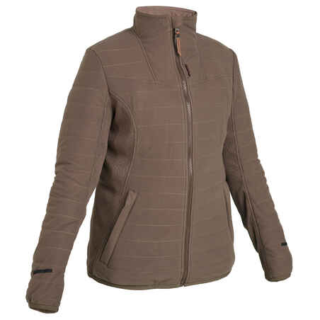 HUNTING WOMEN’S 3-IN-1 WARM WATERPROOF JACKET 500 - BROWN