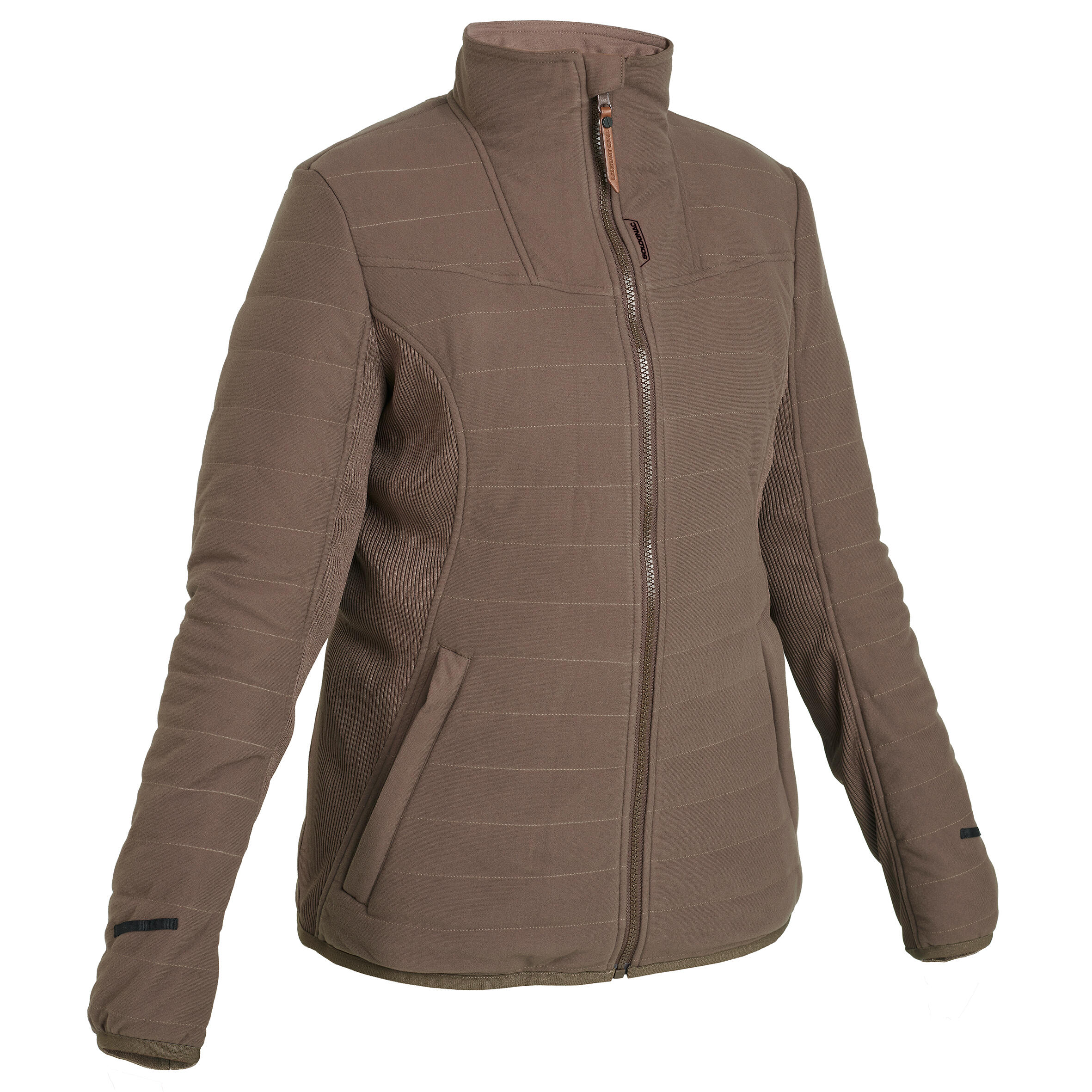 HUNTING WOMEN’S 3-IN-1 WARM WATERPROOF JACKET 500 - BROWN 4/23