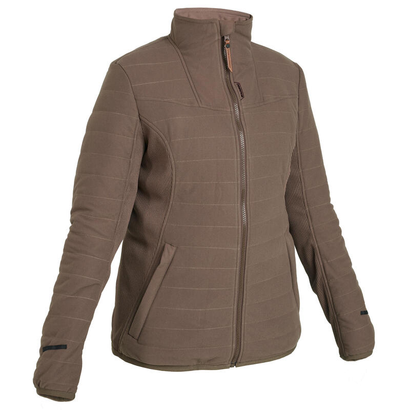 Jagdjacke 500 Damen 3-in-1 warm wasserdicht braun 