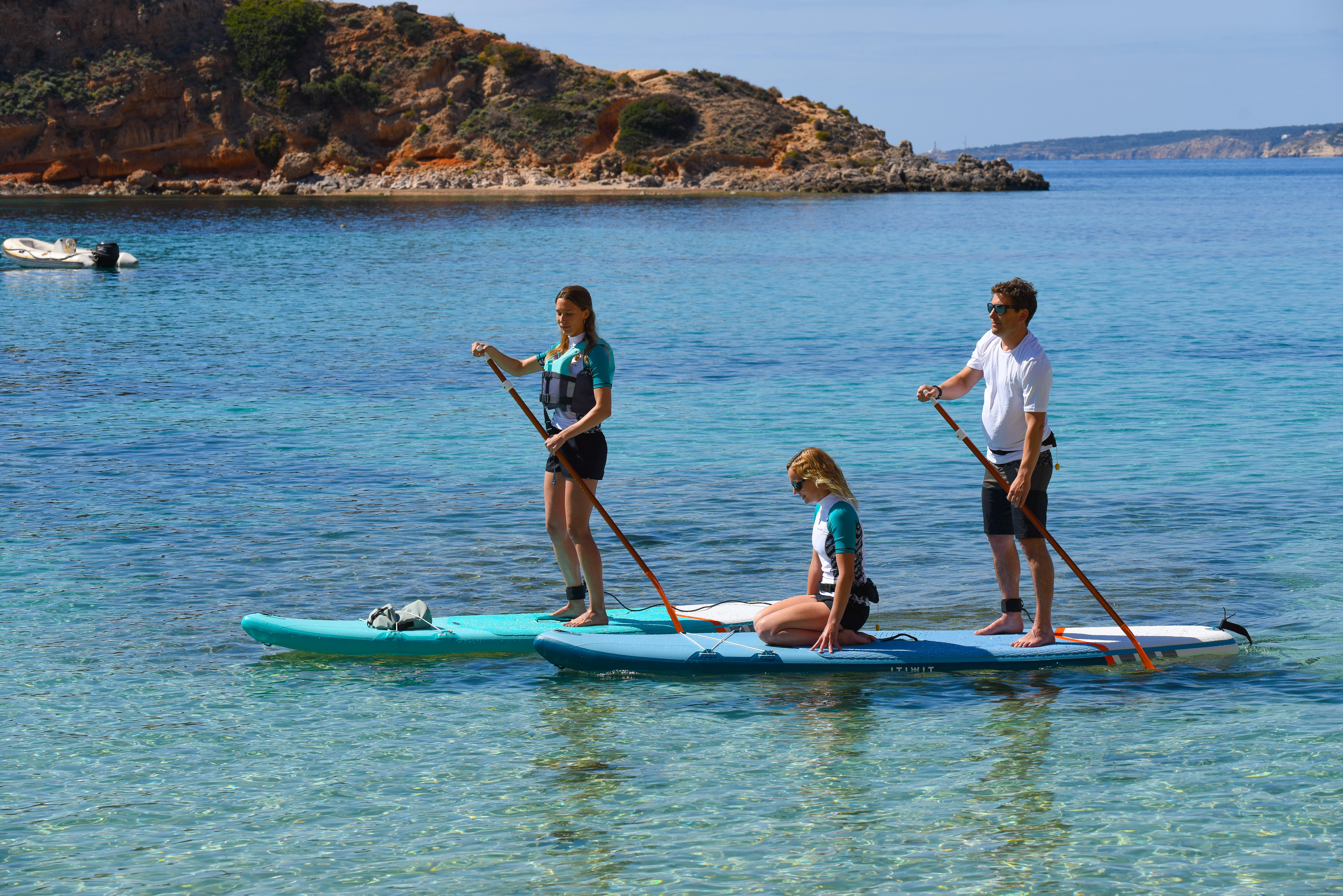 ITIWIT Pádlo na paddleboard 100 skladacie nastaviteľné 3 časti 170 – 220 cm oranžové oranžová 220 cm