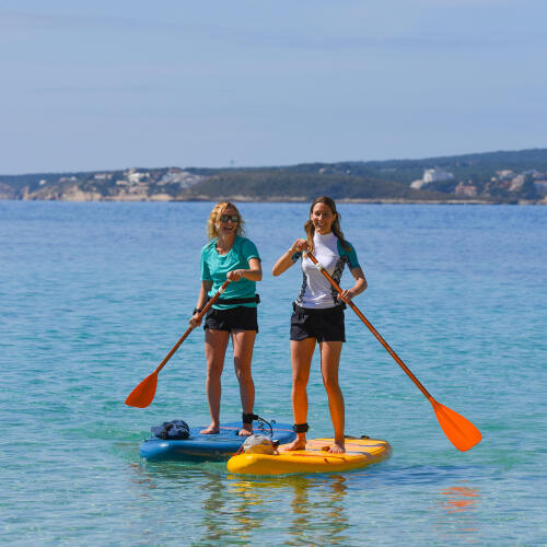 STAND UP PADDLE GONFLABLE DE RANDONNEE DEBUTANT 8 PIEDS JAUNE