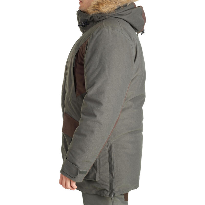 Chaqueta Caza Solognac 100 Adulto Verde Impermeable Cálida -20 °C