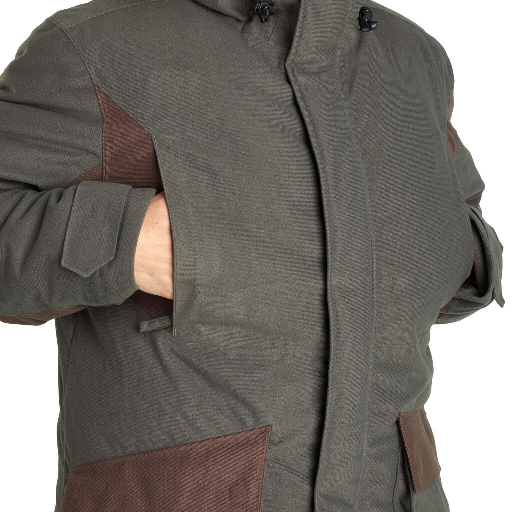 Hrejivá nepremokavá bunda 100 do -20 °C zelená