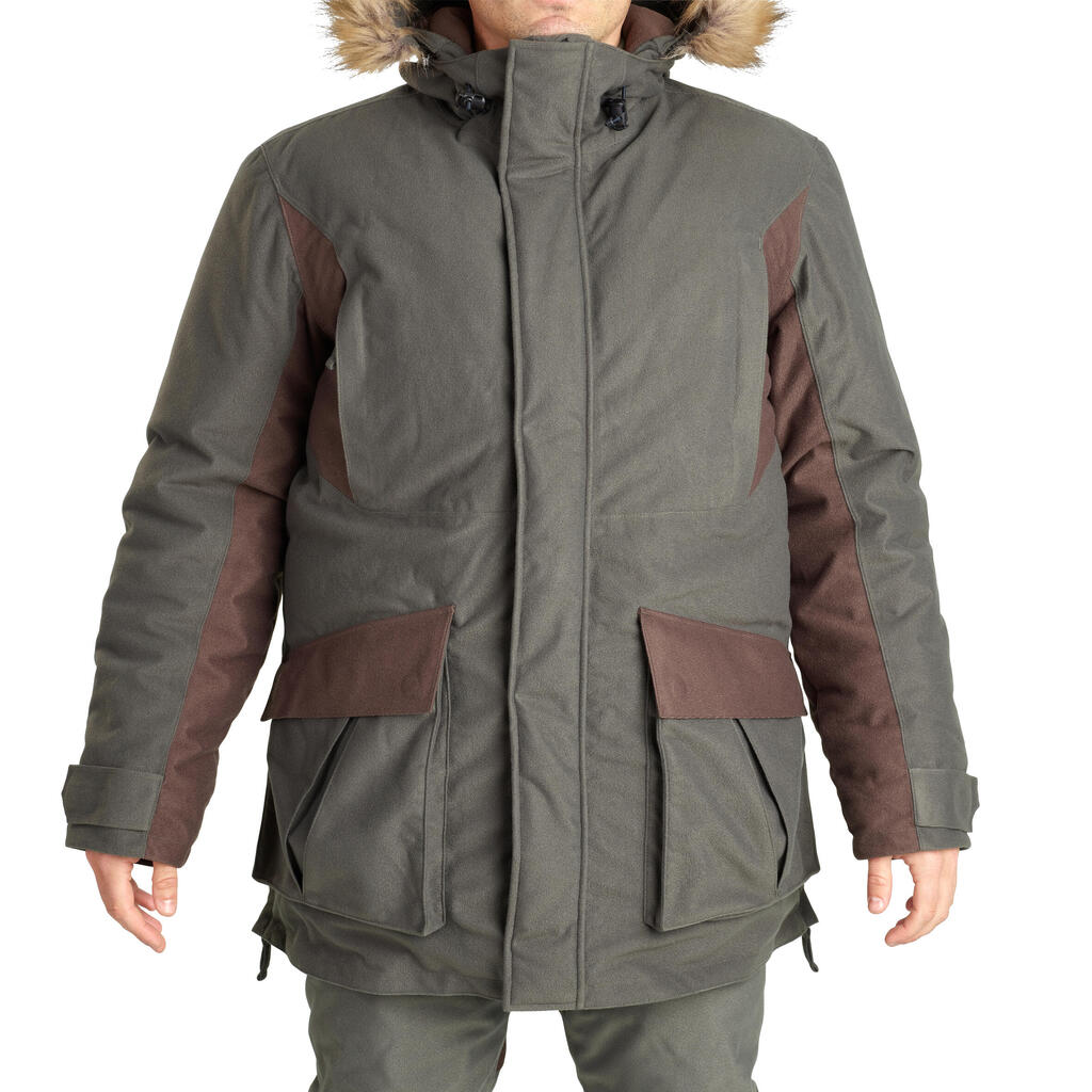 Jagd-Regenjacke 100 warm -20 °C grün