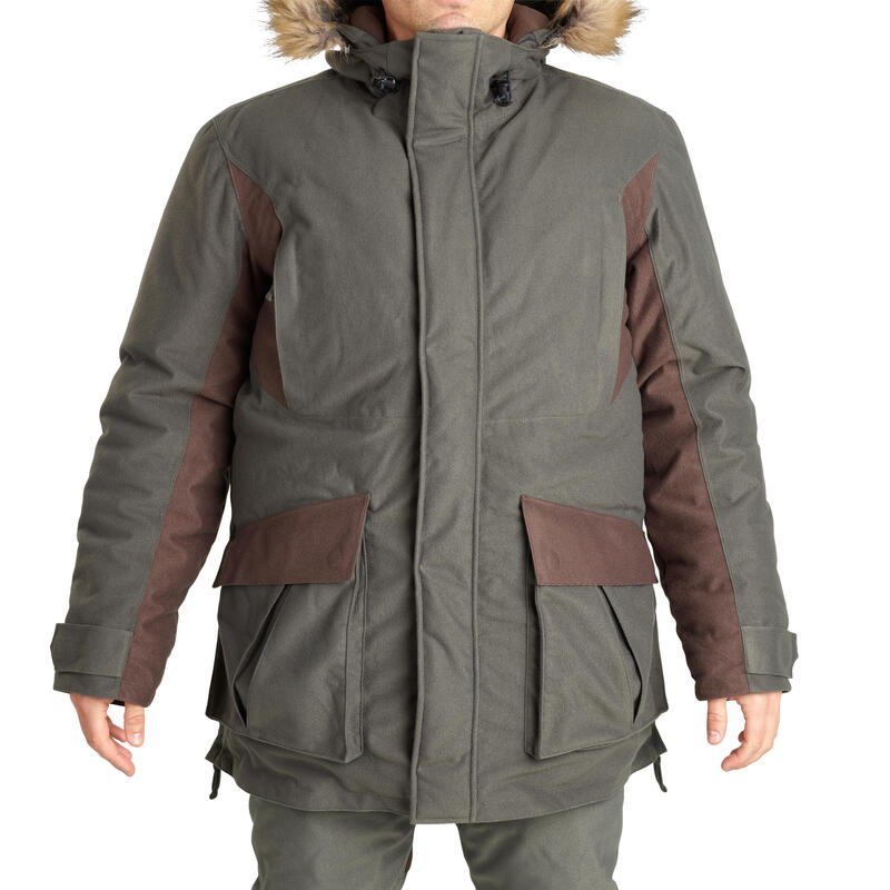 Chaqueta Caza Solognac 100 Adulto Verde Impermeable Cálida -20 °C