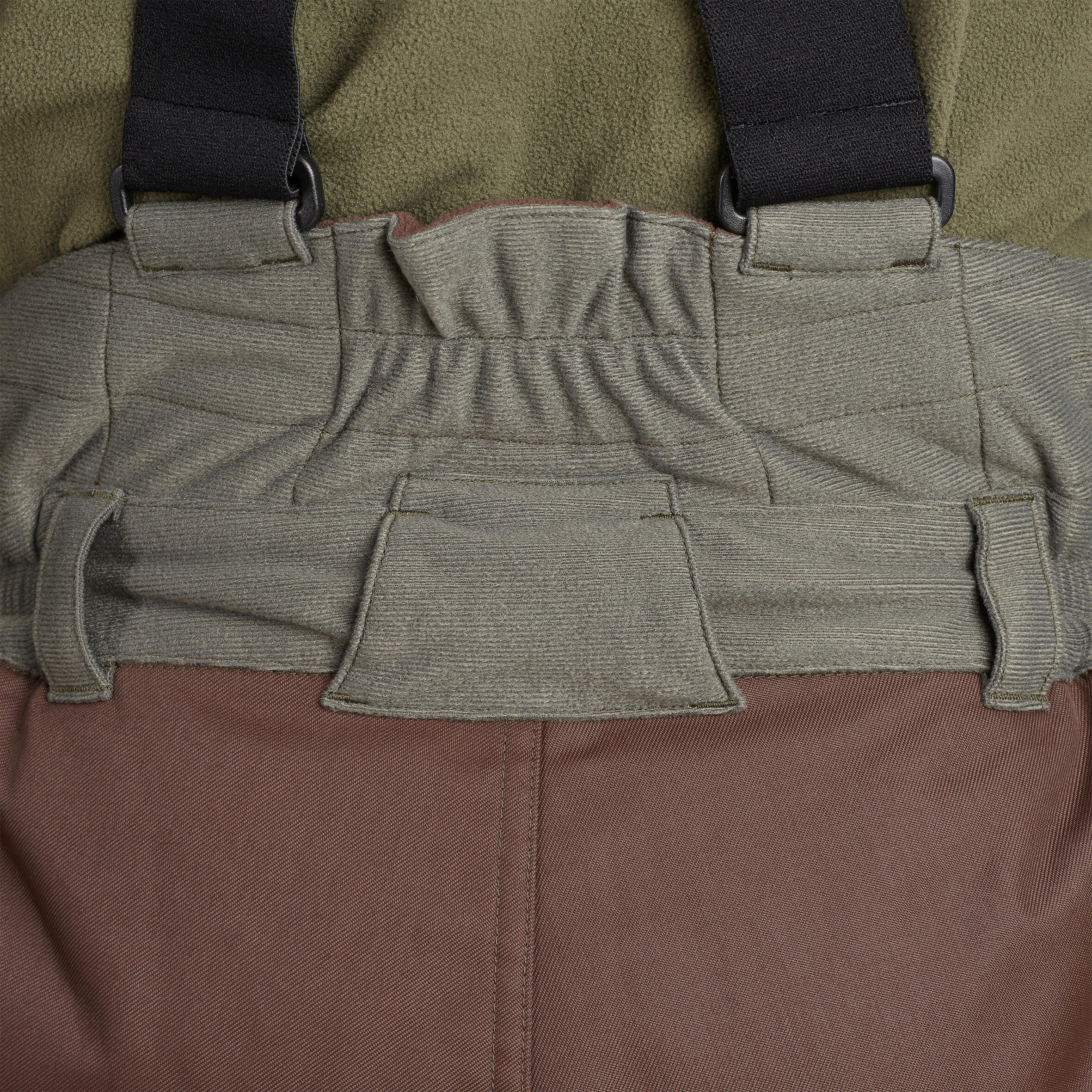 HUNTING TROUSERS WITH SUSPENDERS WARM DOWN TO -20°C 100 - GREEN 6/9