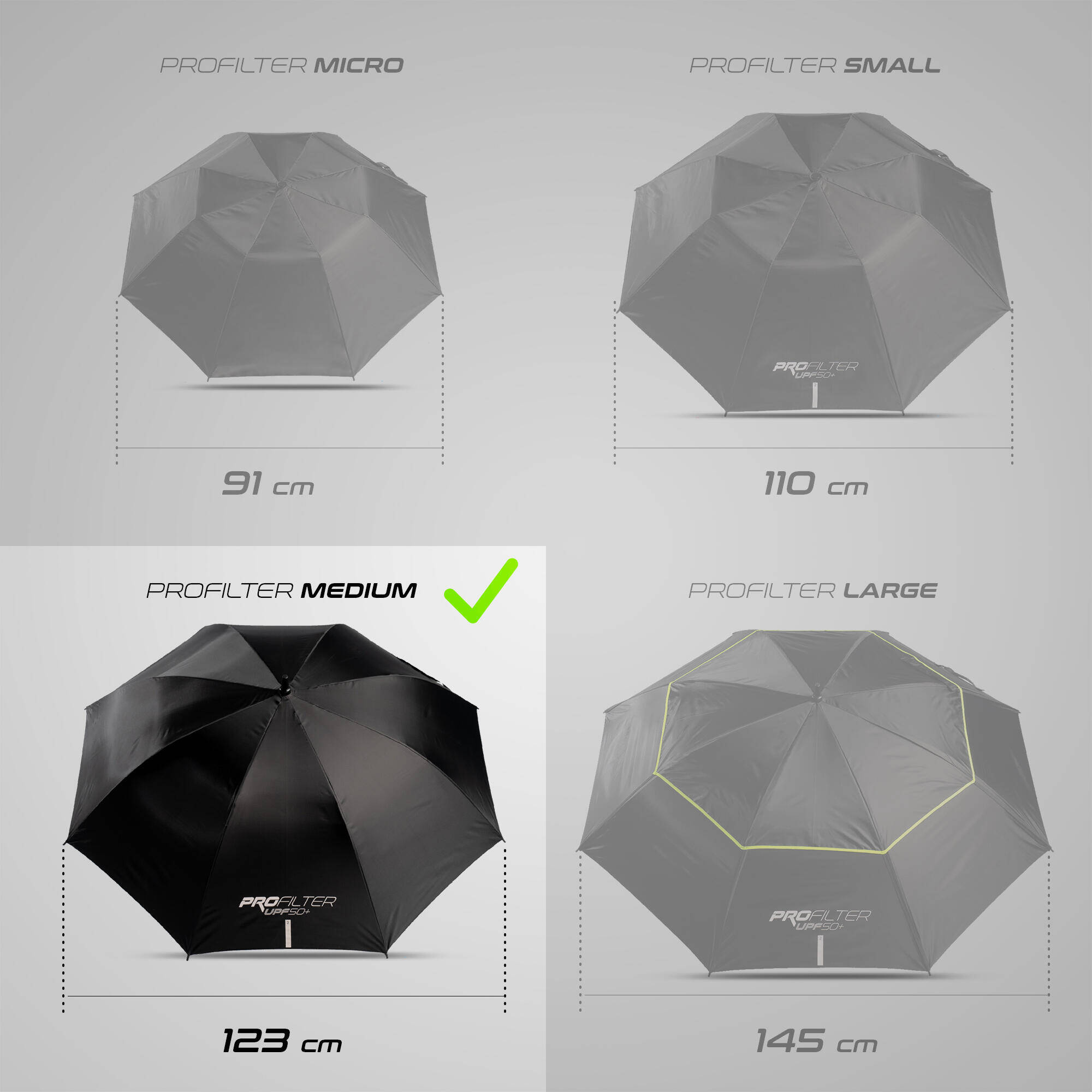 Waterproof Umbrella Medium  Size 123cm Coverage UV Protection Auto Open - Black -  5