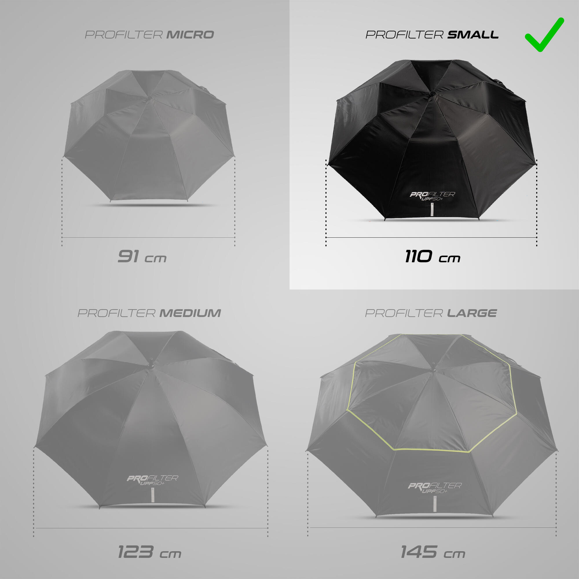 Small Umbrella - ProFilter Black - INESIS