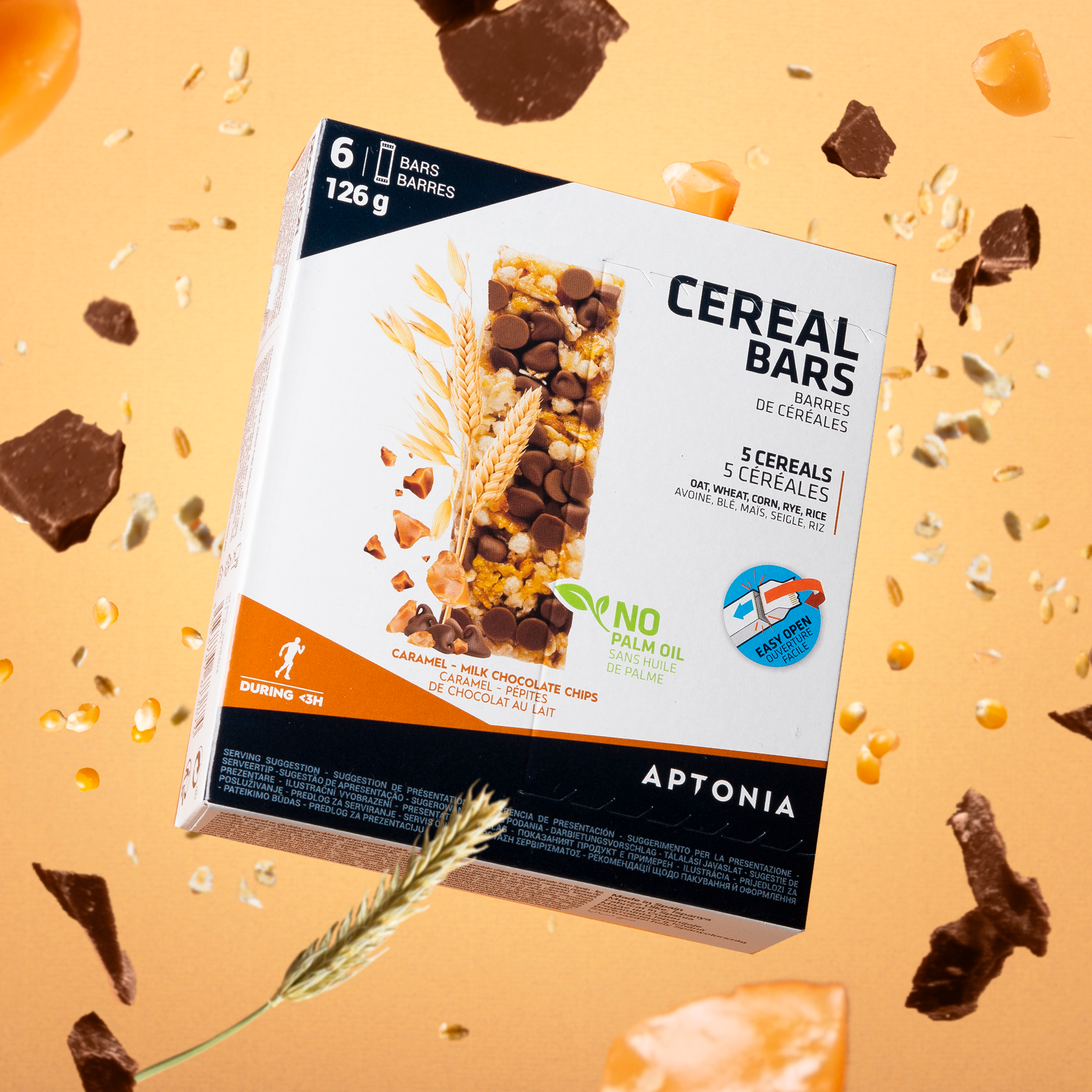 BARRE ENERGETIQUE AUX CEREALES CHOCOLAT/CARAMEL 6X21G pour les